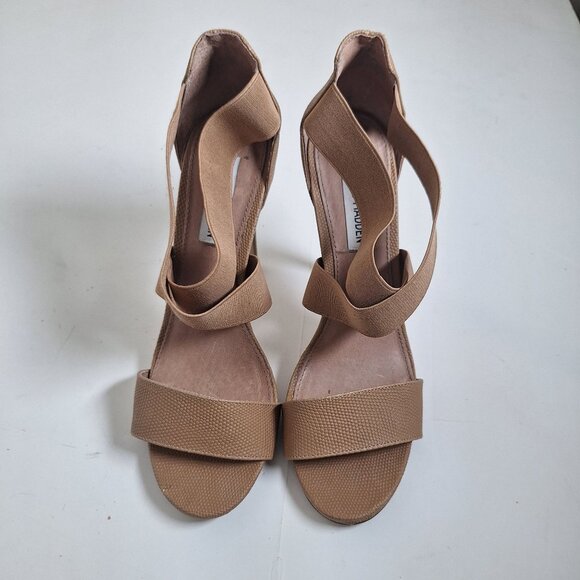 Steve Madden High Heels With Elastic Straps Open Toe Womens Size 8 - Picture 1 of 11